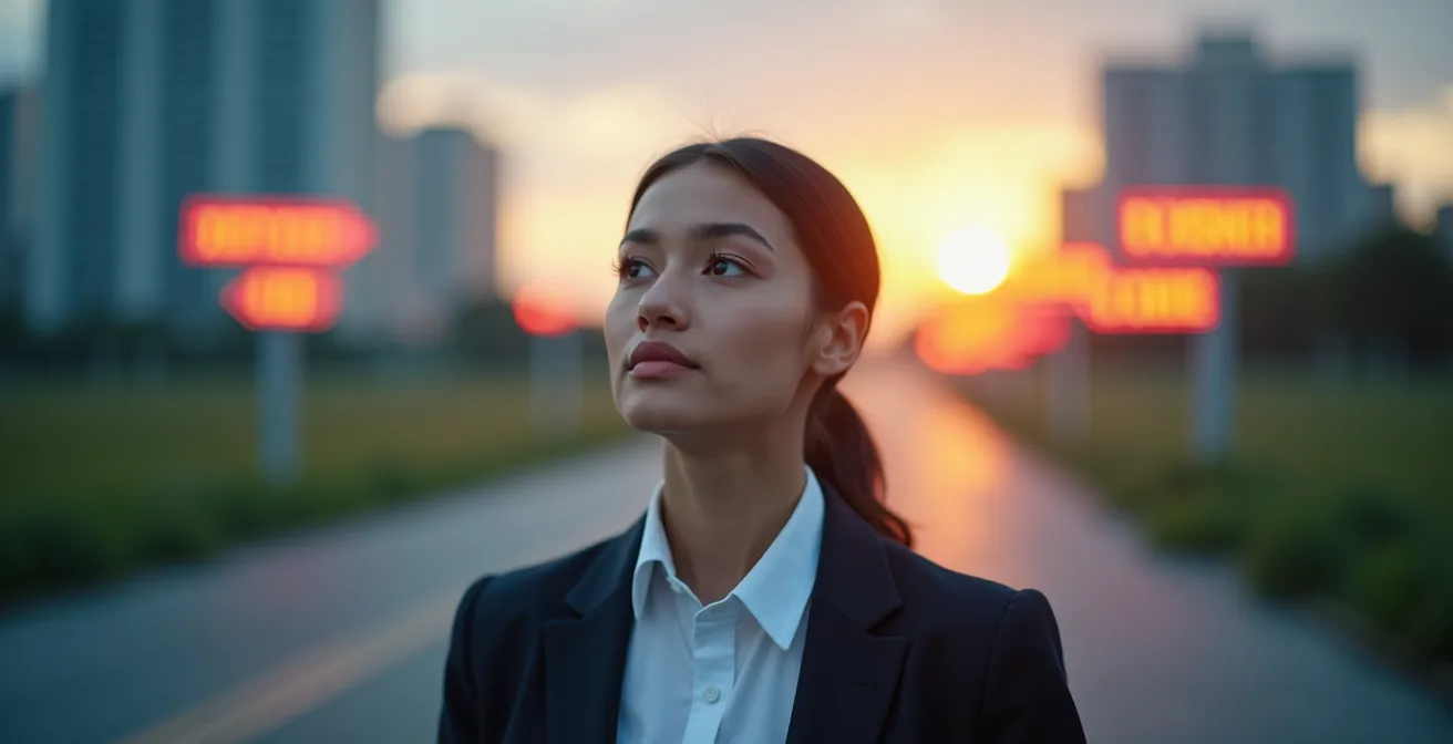 Illustration conceptuelle sur le choix de la formation professionnelle pour un projet de carrière